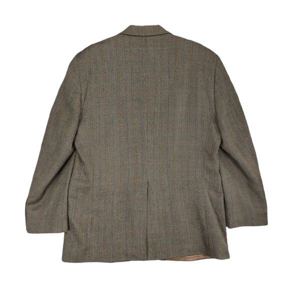 Vtg 90s Y2K IZOD Men's 44L 100% Wool Herringbone Tweed Sports Coat Blazer Jacket - Picture 3 of 8
